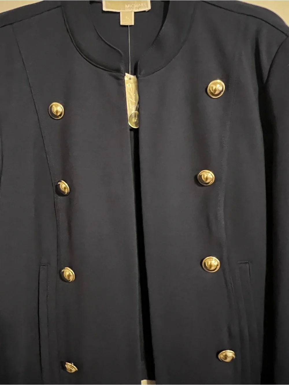 Michael Kors Navy Double-Breasted Gold-Button Blazer